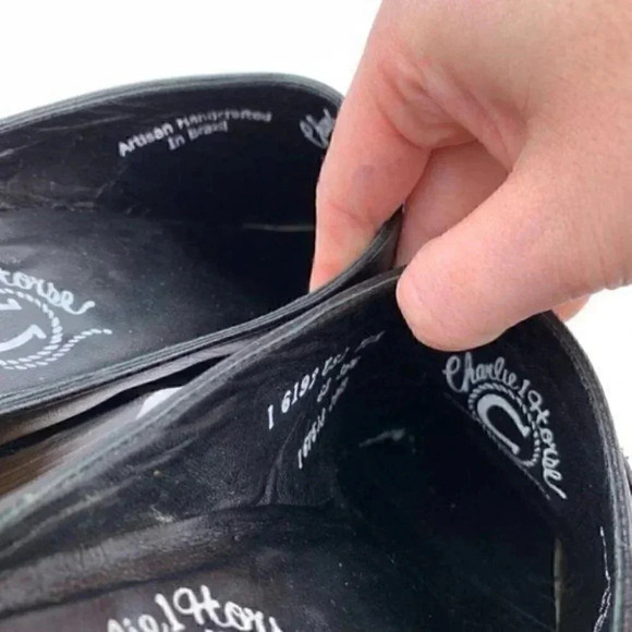 Charlie 1 horse mules 6 36.5 black leather holster western clogs - Picture 3 of 8